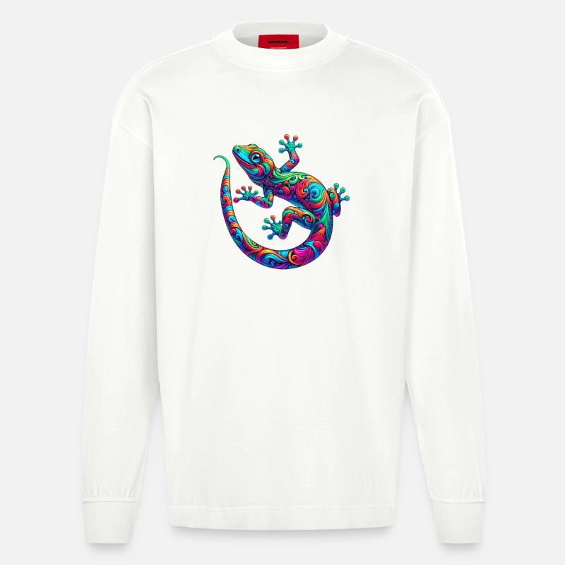 Gecko - Heavyweight Oversized Organic Langarmshirt Made in EU - OFF WHITE