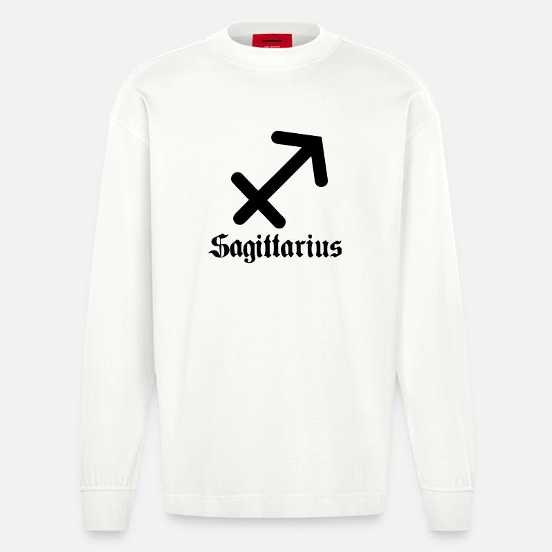 Boogschutter Sagittaire - Manches longues bio épais oversize fabriqué en UE - OFF WHITE