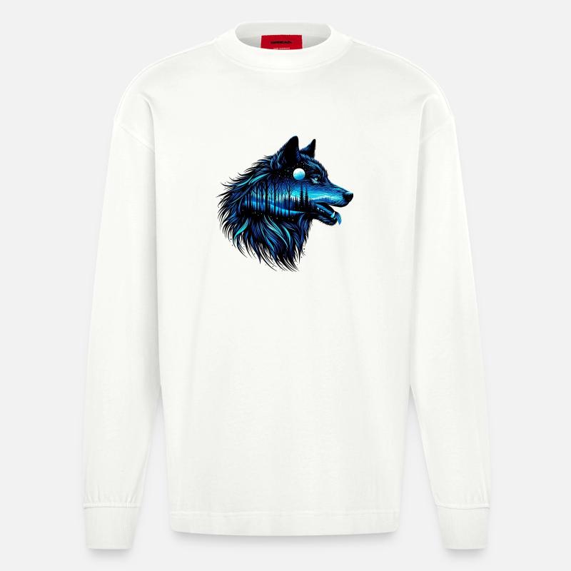 Wolf - Heavyweight Oversized Organic Langarmshirt Made in EU - OFF WHITE