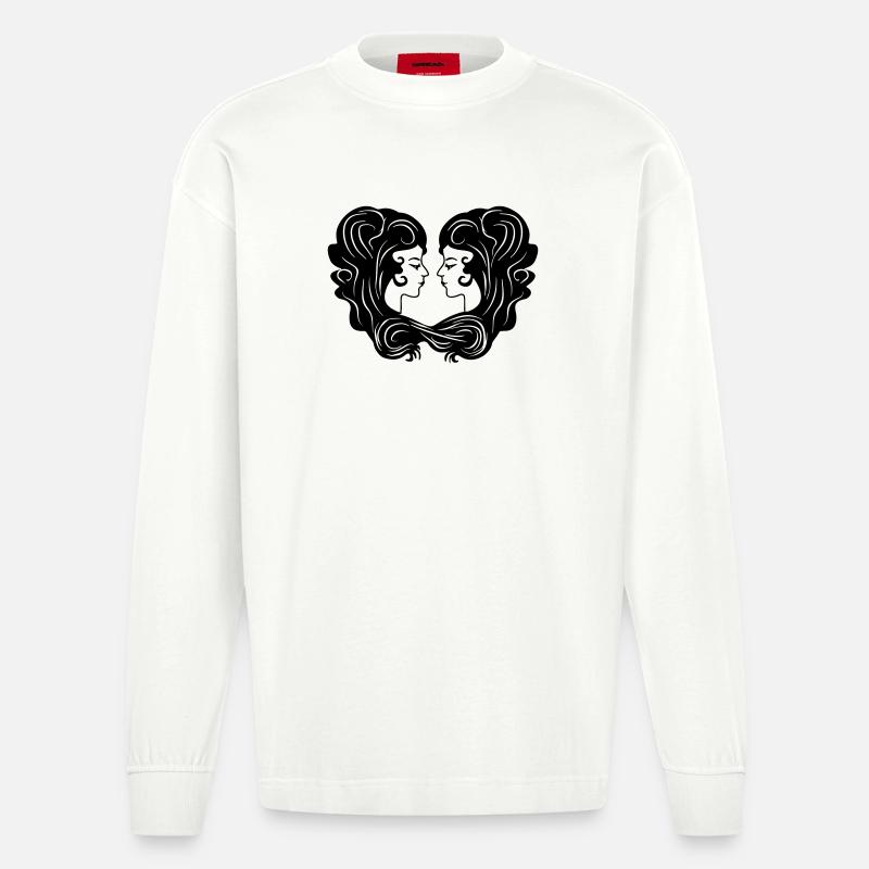 Sternzeichen-Bild Zwillinge - Heavyweight Oversized Organic Langarmshirt Made in EU - OFF WHITE