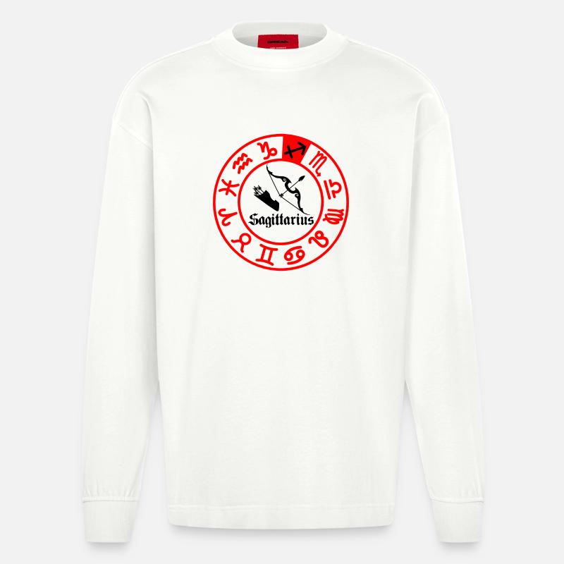 Sternzeichen Schütze Schütze - Heavyweight Oversized Organic Langarmshirt Made in EU - OFF WHITE
