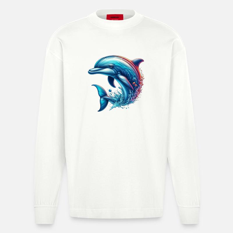 Delfin - Heavyweight Oversized Organic Langarmshirt Made in EU - OFF WHITE
