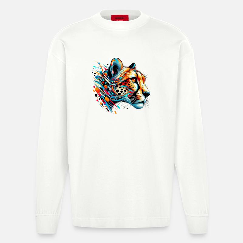 Gepard - Heavyweight Oversized Organic Langarmshirt Made in EU - OFF WHITE