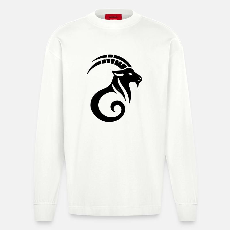 Steinbock 2 - Heavyweight Oversized Organic Langarmshirt Made in EU - OFF WHITE