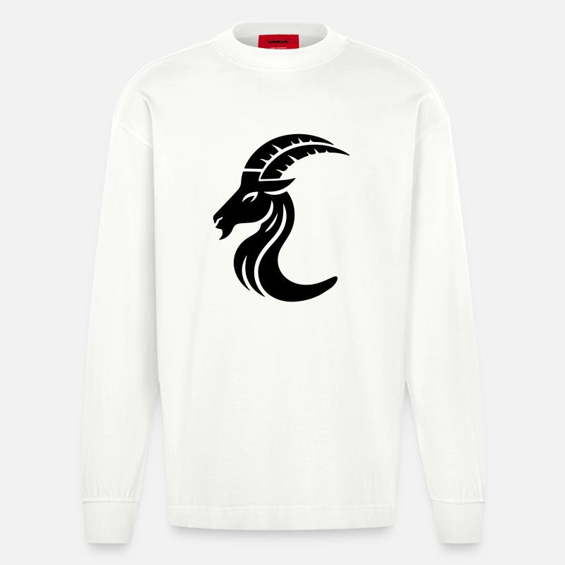 Steinbock 3 - Heavyweight Oversized Organic Langarmshirt Made in EU - OFF WHITE