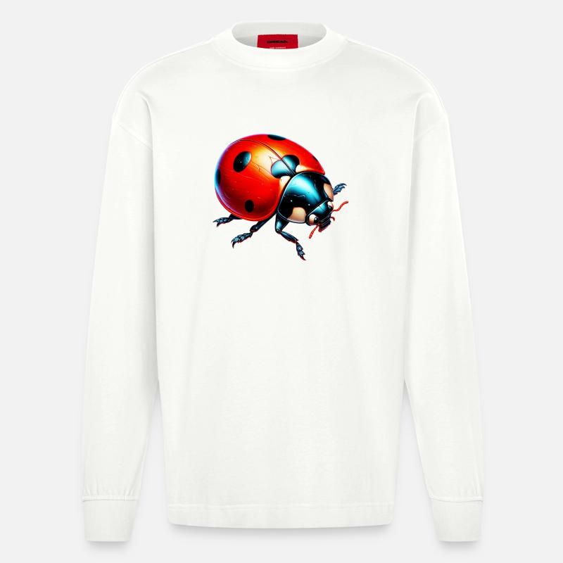Marienkäfer - Heavyweight Oversized Organic Langarmshirt Made in EU - OFF WHITE