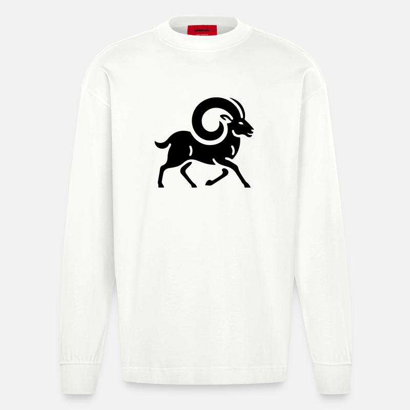 Widder 3 - Heavyweight Oversized Organic Langarmshirt Made in EU - OFF WHITE