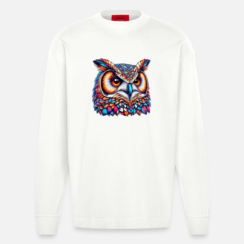 Hibou - Manches longues bio épais oversize fabriqué en UE - OFF WHITE