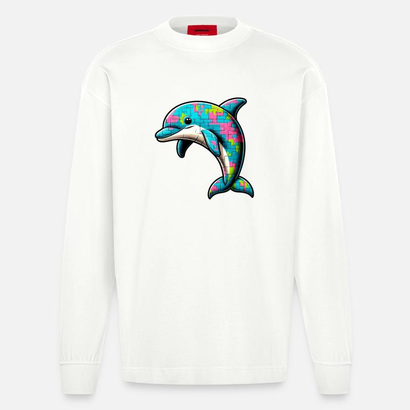 Delfin - Heavyweight Oversized Organic Langarmshirt Made in EU - OFF WHITE
