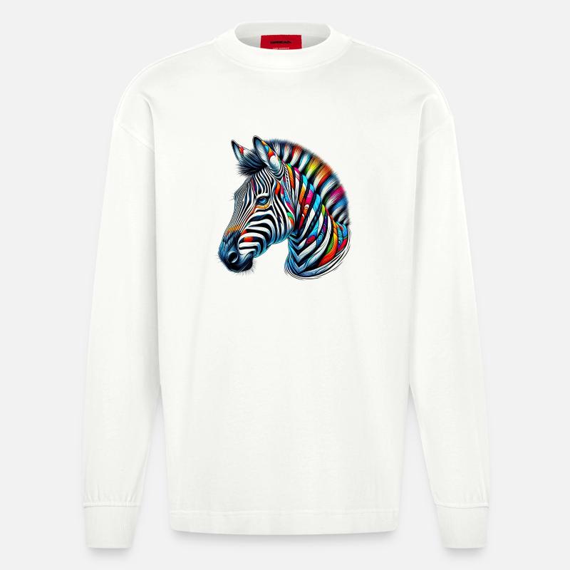 Zebra - Heavyweight Oversized Organic Langarmshirt Made in EU - OFF WHITE