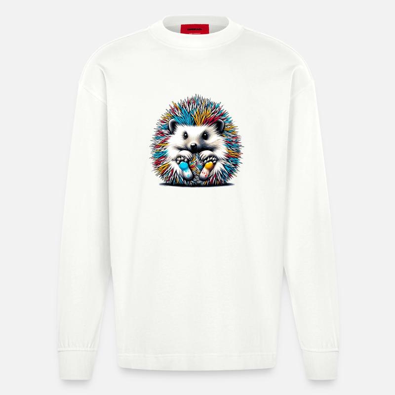 Hérisson - Manches longues bio épais oversize fabriqué en UE - OFF WHITE