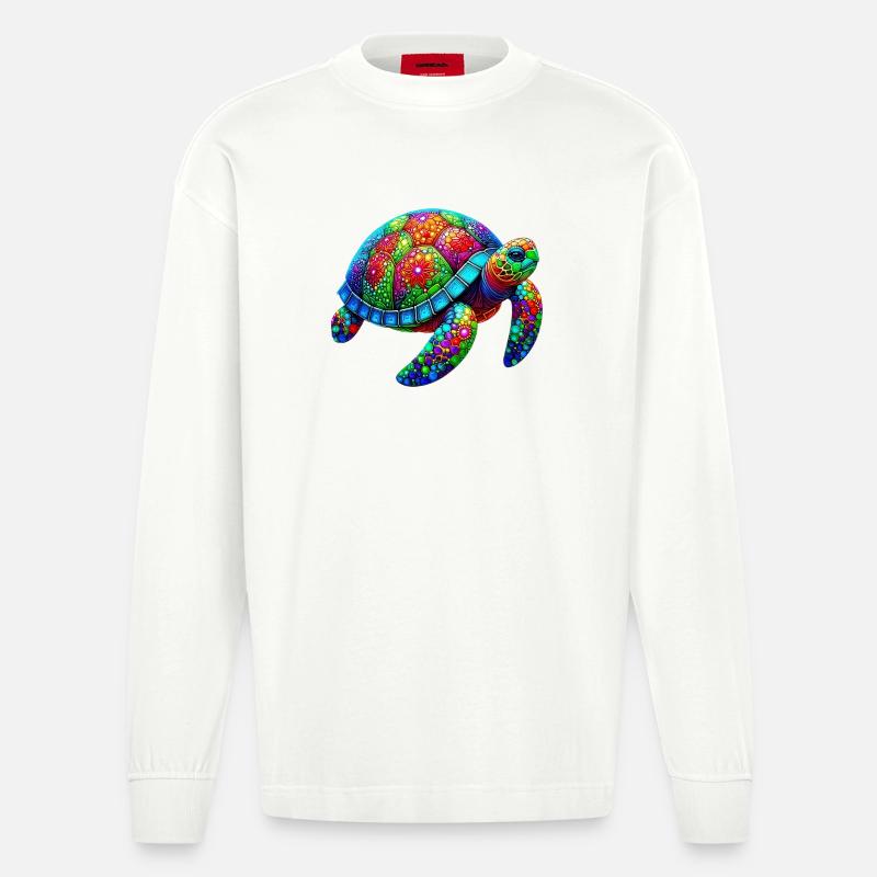 Schildkröte - Heavyweight Oversized Organic Langarmshirt Made in EU - OFF WHITE