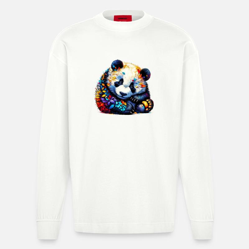 Panda - Manches longues bio épais oversize fabriqué en UE - OFF WHITE