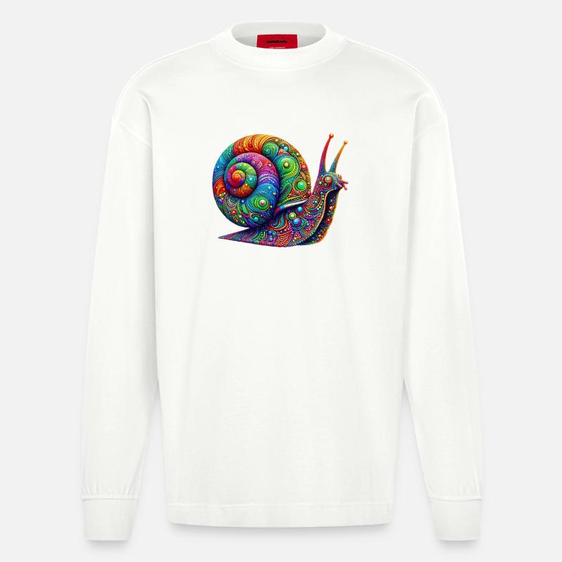 Schnecke - Heavyweight Oversized Organic Langarmshirt Made in EU - OFF WHITE