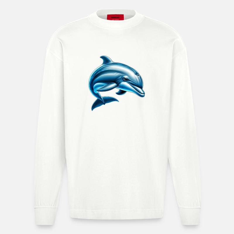 Dauphin - Manches longues bio épais oversize fabriqué en UE - OFF WHITE