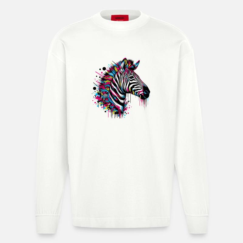 Zebra - Heavyweight Oversized Organic Langarmshirt Made in EU - OFF WHITE