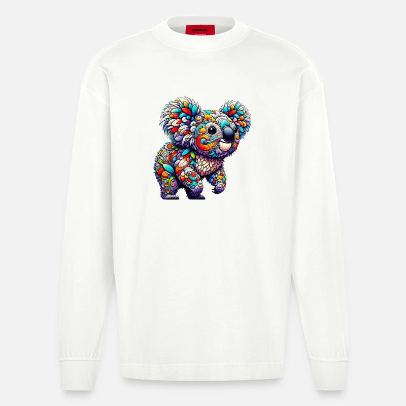 Koala - Heavyweight Oversized Organic Langarmshirt Made in EU - OFF WHITE