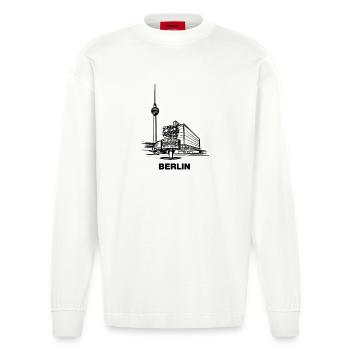 Berlin - Alex/TV Tower - Heavyweight Oversized Organic Longsleeve Shirt Made in EU - OFF WHITE - Front