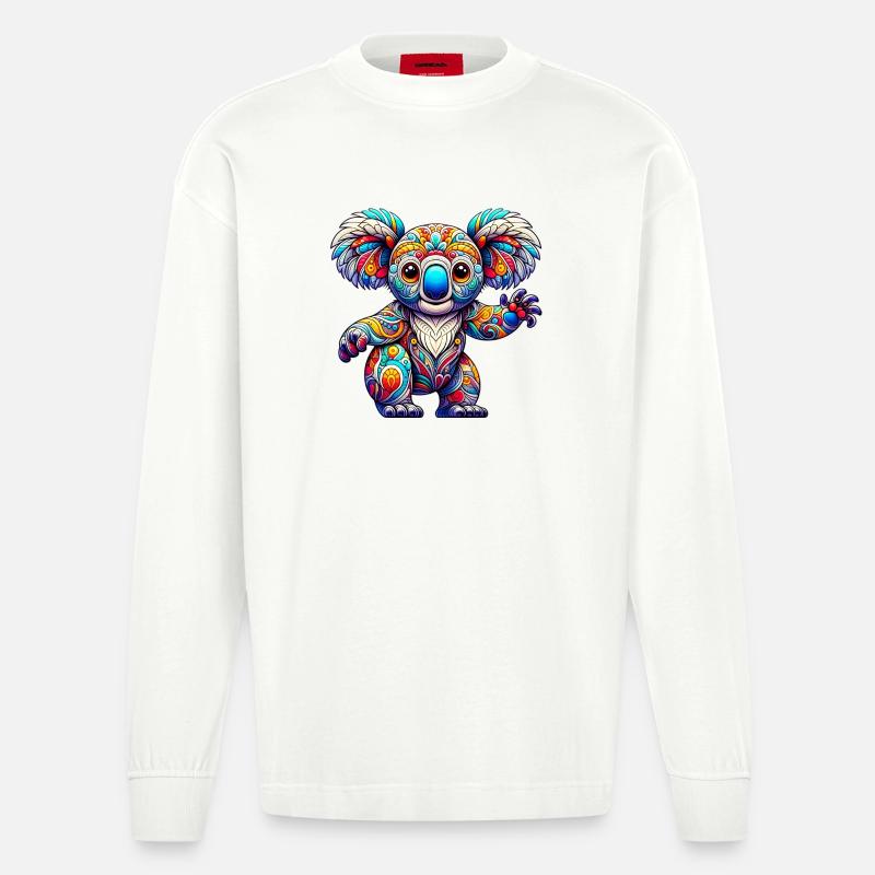 Koala - Heavyweight Oversized Organic Langarmshirt Made in EU - OFF WHITE