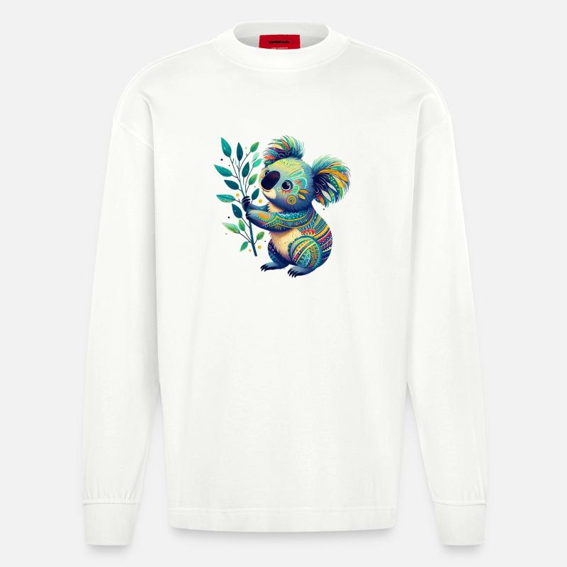 Koala - Heavyweight Oversized Organic Langarmshirt Made in EU - OFF WHITE