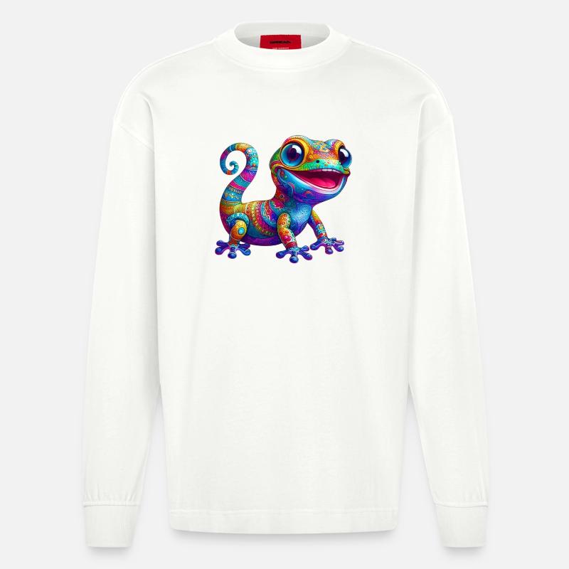 Gecko - Heavyweight Oversized Organic Langarmshirt Made in EU - OFF WHITE