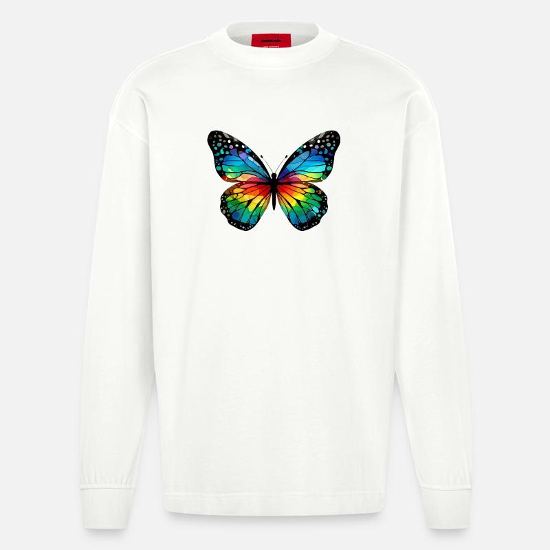 Papillon - Manches longues bio épais oversize fabriqué en UE - OFF WHITE