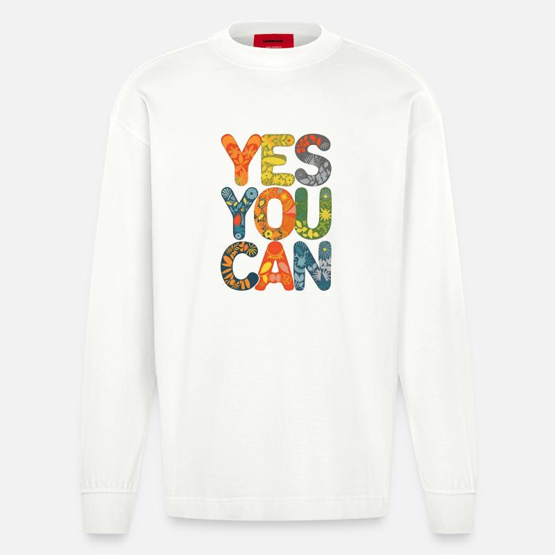 Conception d’anniversaire de joyeuse amitié - Manches longues bio épais oversize fabriqué en UE - OFF WHITE