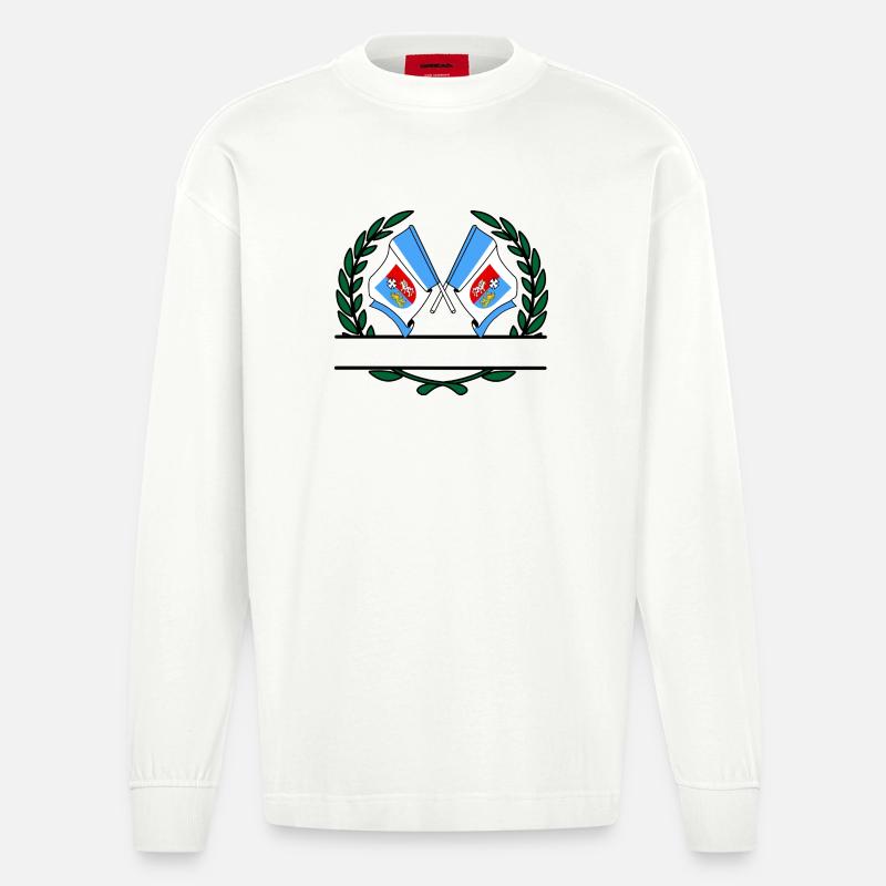 Drapeaux Subcarpathia couronne de laurier bannière - Manches longues bio épais oversize fabriqué en UE - OFF WHITE