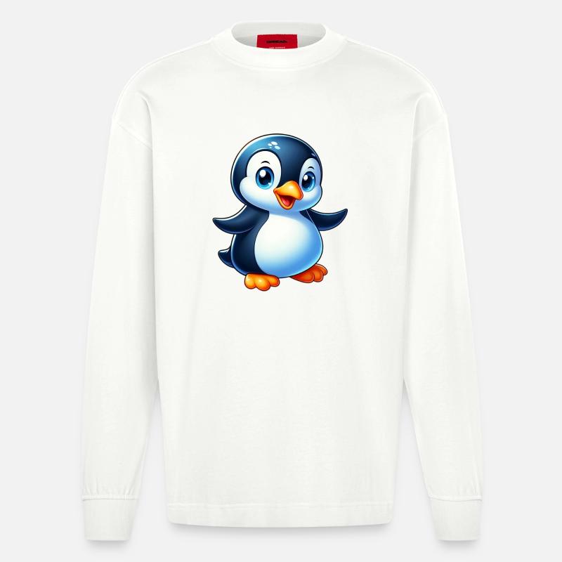 Pinguin - Heavyweight Oversized Organic Langarmshirt Made in EU - OFF WHITE