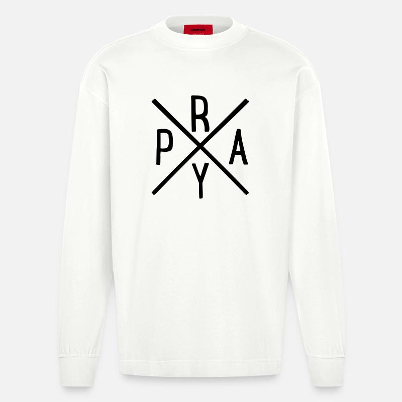 prier - Manches longues bio épais oversize fabriqué en UE - OFF WHITE