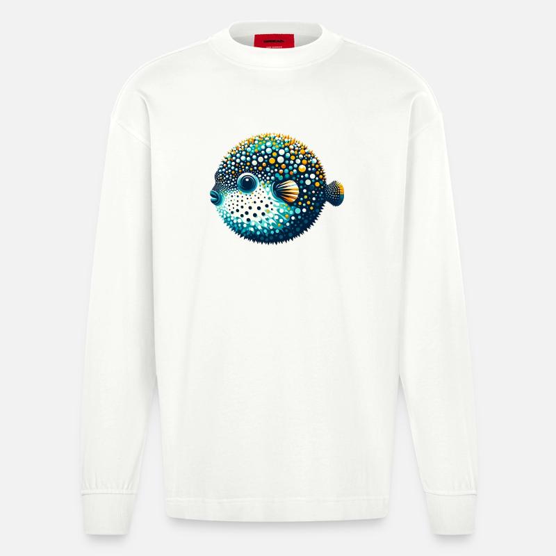 Kugelfisch - Heavyweight Oversized Organic Langarmshirt Made in EU - OFF WHITE