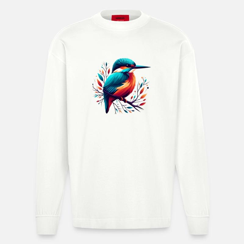 Eisvogel - Heavyweight Oversized Organic Langarmshirt Made in EU - OFF WHITE