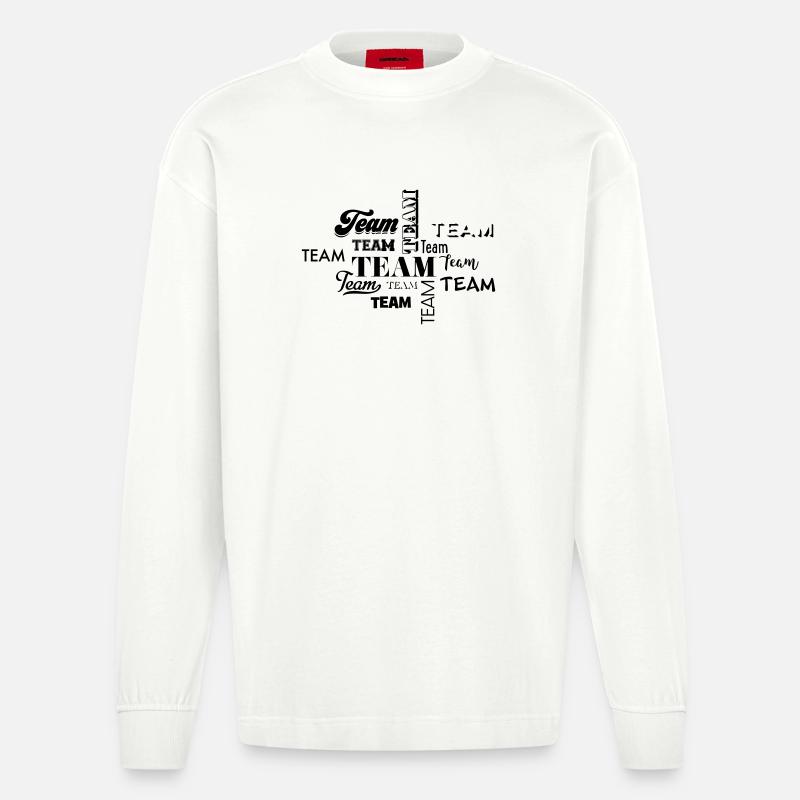 Team - Heavyweight Oversized Organic Langarmshirt Made in EU - OFF WHITE