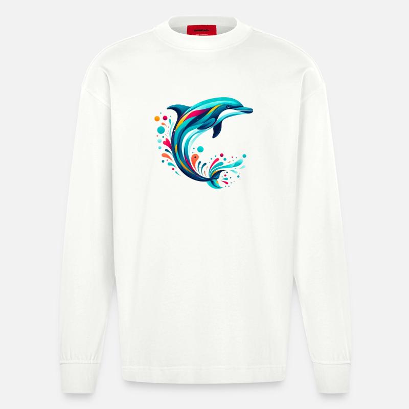 Delfin - Heavyweight Oversized Organic Langarmshirt Made in EU - OFF WHITE
