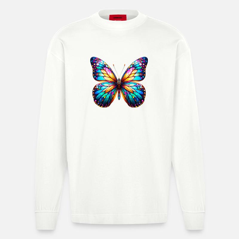 Papillon - Manches longues bio épais oversize fabriqué en UE - OFF WHITE
