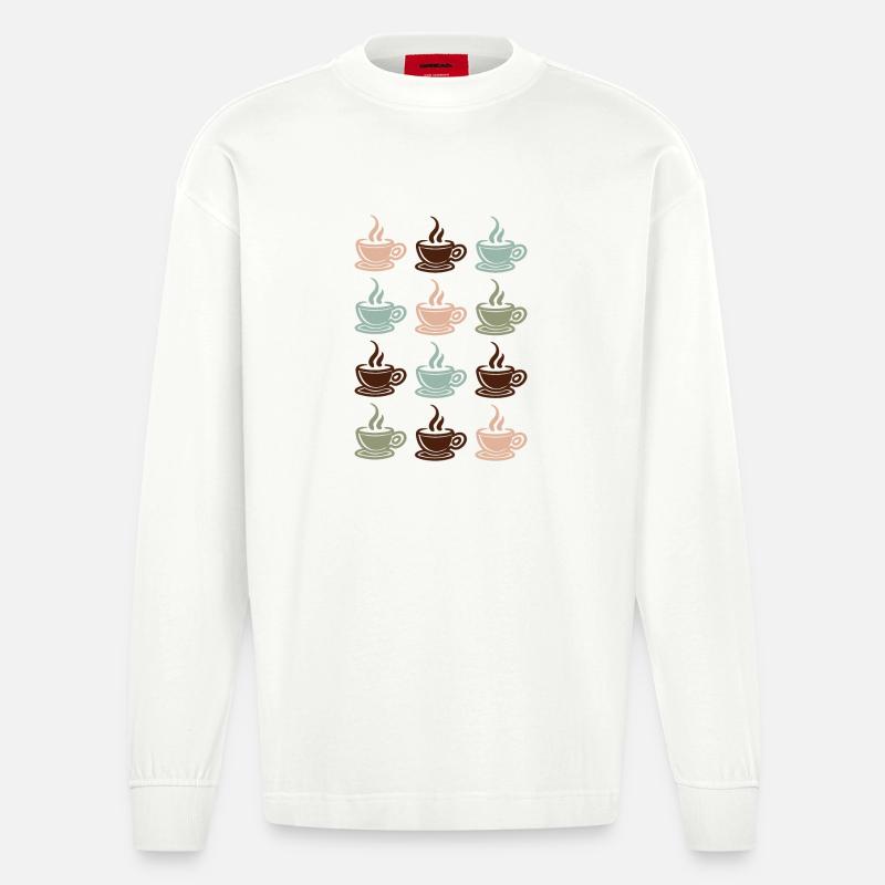 Café - Manches longues bio épais oversize fabriqué en UE - OFF WHITE
