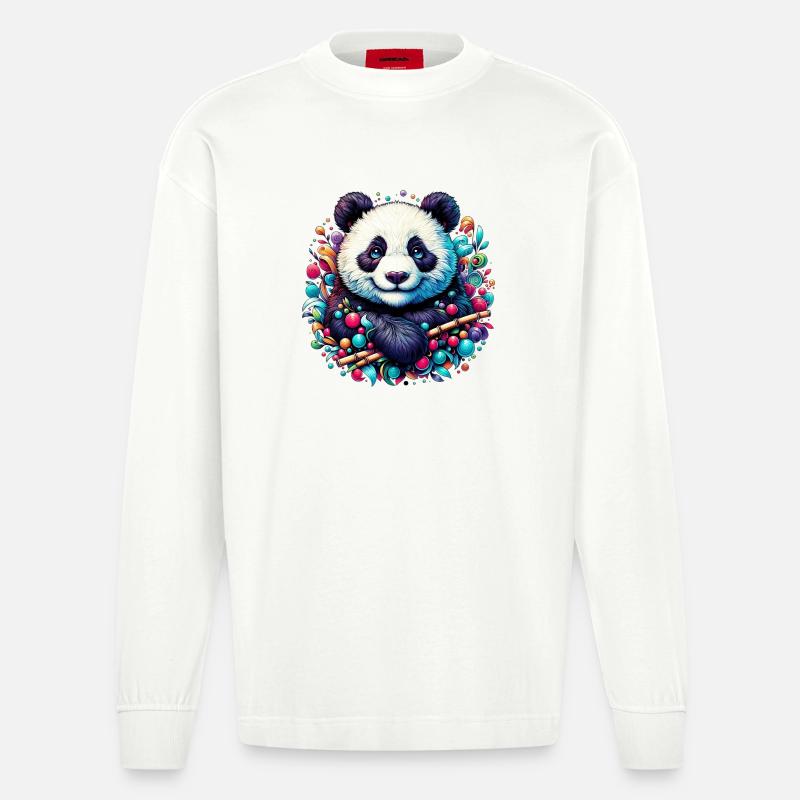 Panda - Manches longues bio épais oversize fabriqué en UE - OFF WHITE