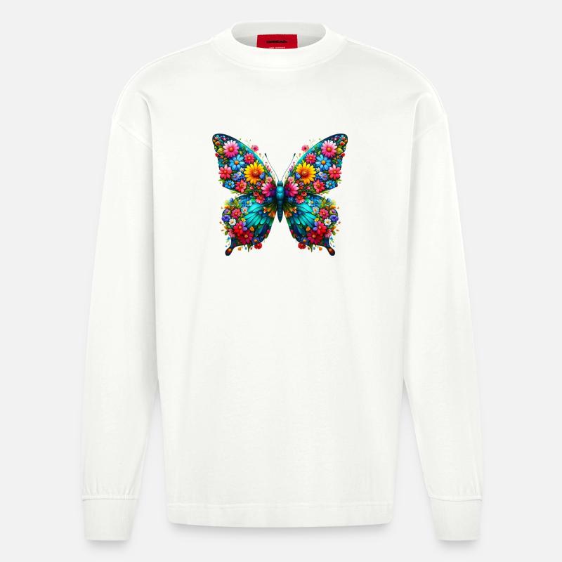 Papillon - Manches longues bio épais oversize fabriqué en UE - OFF WHITE
