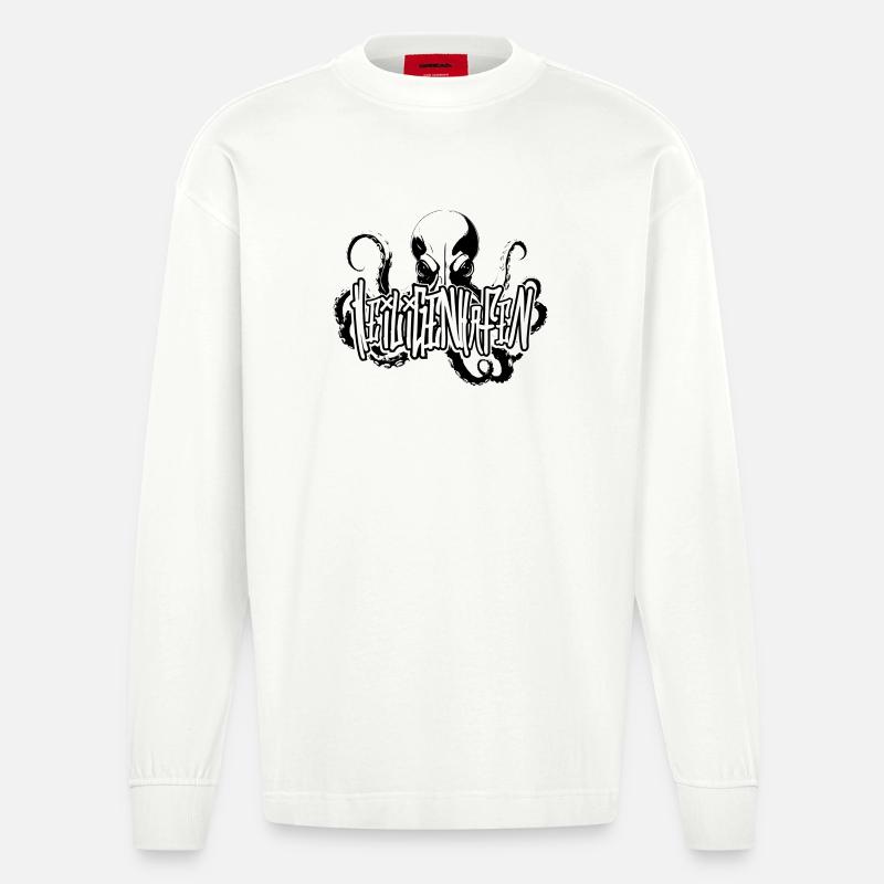 Heiligenhafen Octo Deep Dive Design - Heavyweight Oversized Organic Langarmshirt Made in EU - OFF WHITE