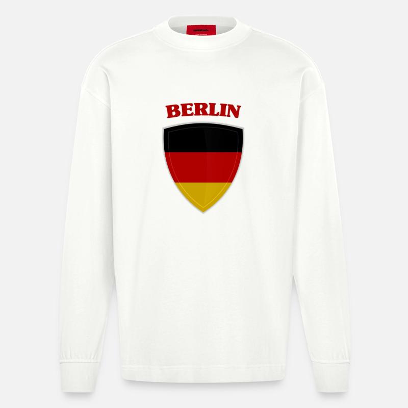 Berlin - Manches longues bio épais oversize fabriqué en UE - OFF WHITE