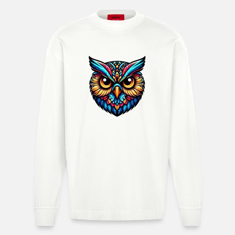 Eule - Heavyweight Oversized Organic Langarmshirt Made in EU - OFF WHITE