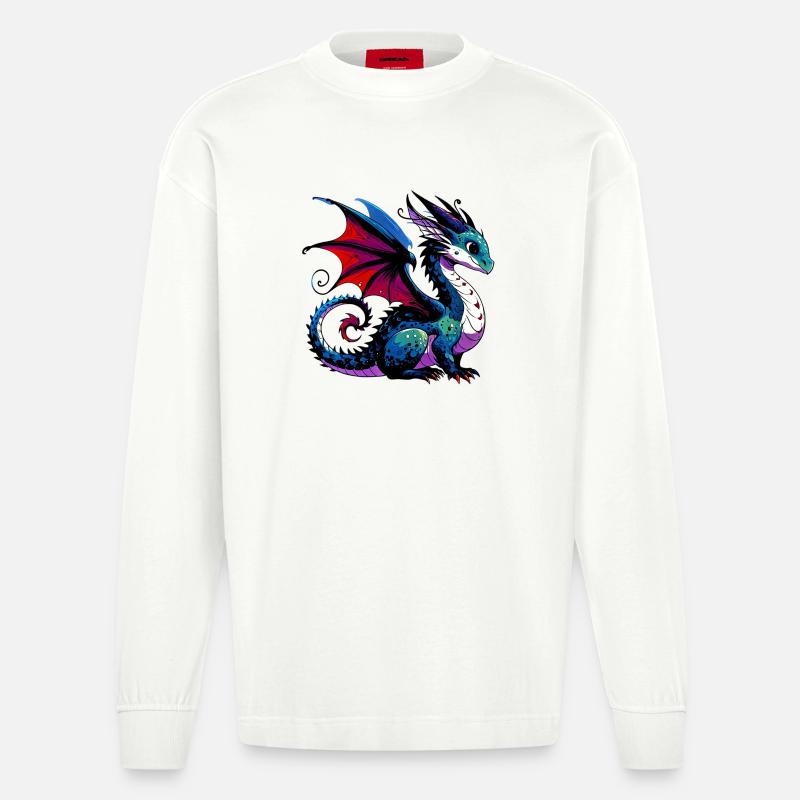 Dragon - Manches longues bio épais oversize fabriqué en UE - OFF WHITE