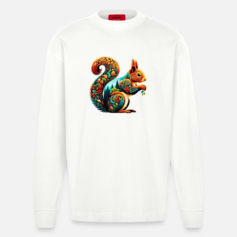 Eichhörnchen - Heavyweight Oversized Organic Langarmshirt Made in EU - OFF WHITE