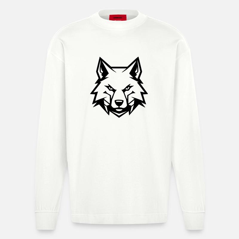 Böser Wolf - Heavyweight Oversized Organic Langarmshirt Made in EU - OFF WHITE
