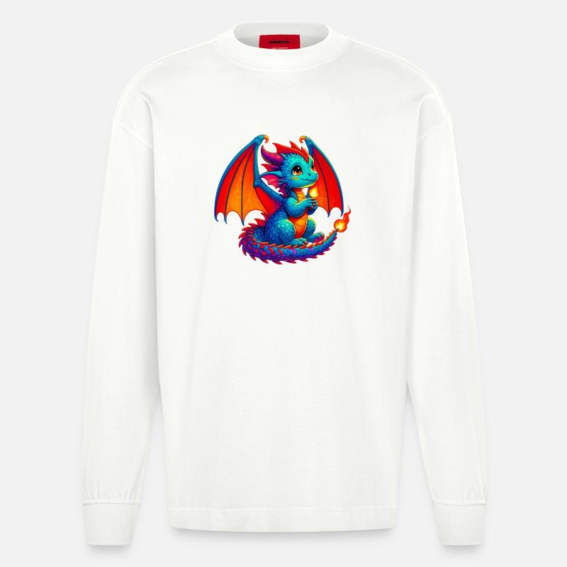 Dragon - Manches longues bio épais oversize fabriqué en UE - OFF WHITE