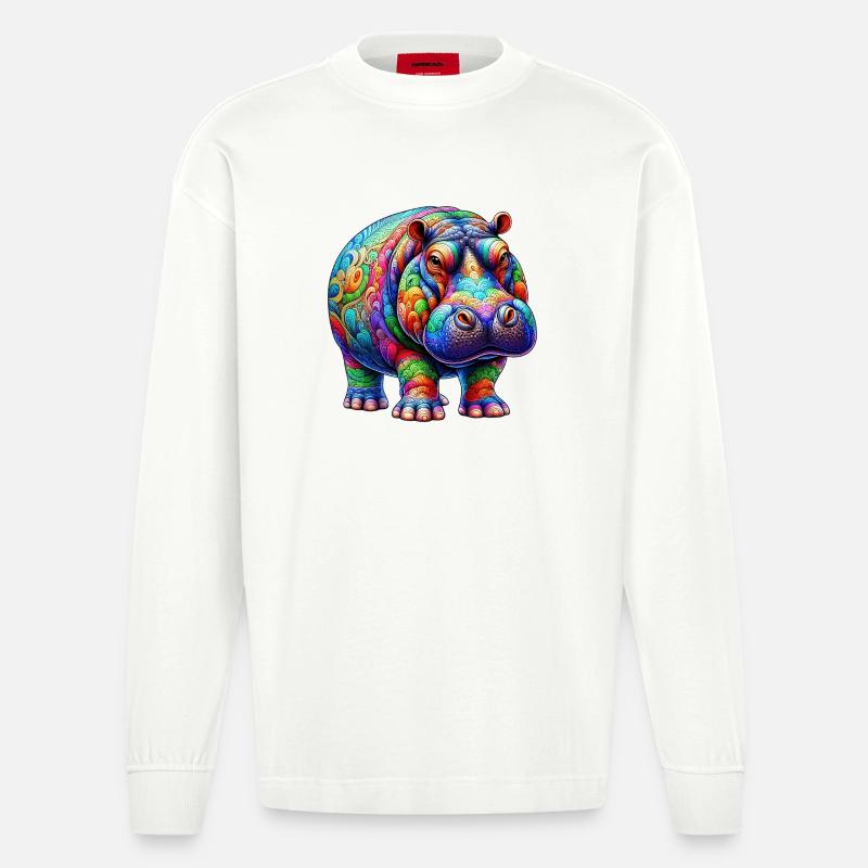 Nilpferd - Heavyweight Oversized Organic Langarmshirt Made in EU - OFF WHITE