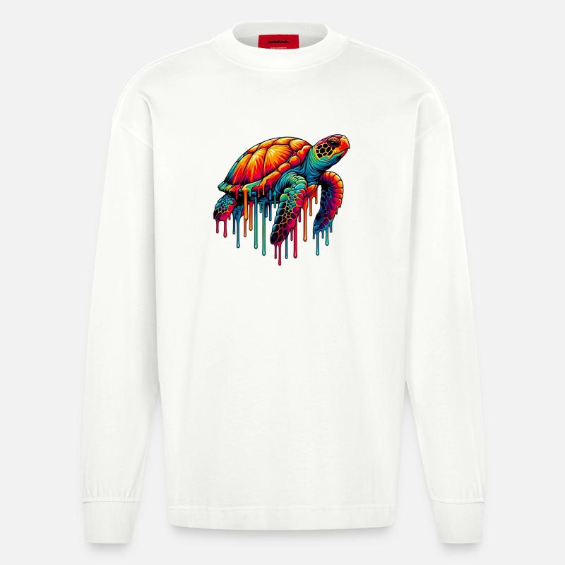 Schildkröte - Heavyweight Oversized Organic Langarmshirt Made in EU - OFF WHITE