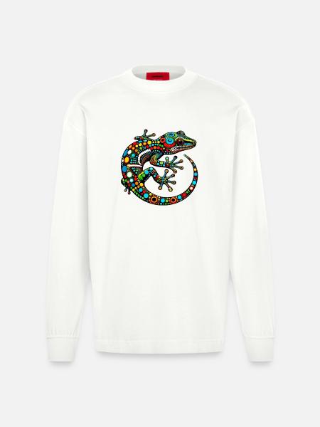 Gecko - Manches longues bio épais oversize fabriqué en UE - OFF WHITE
