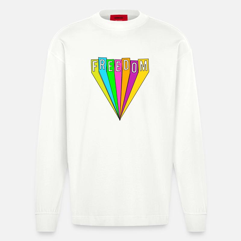 FREEDOM - Manches longues bio épais oversize fabriqué en UE - OFF WHITE