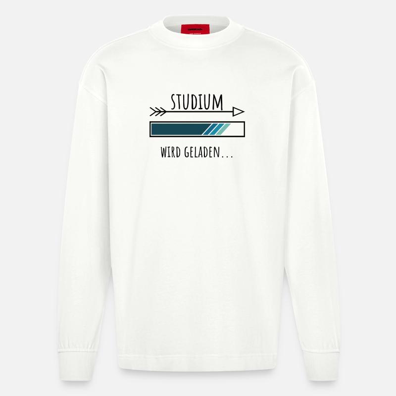 Studium Personalisierter Beruf Jungs - Heavyweight Oversized Organic Langarmshirt Made in EU - OFF WHITE